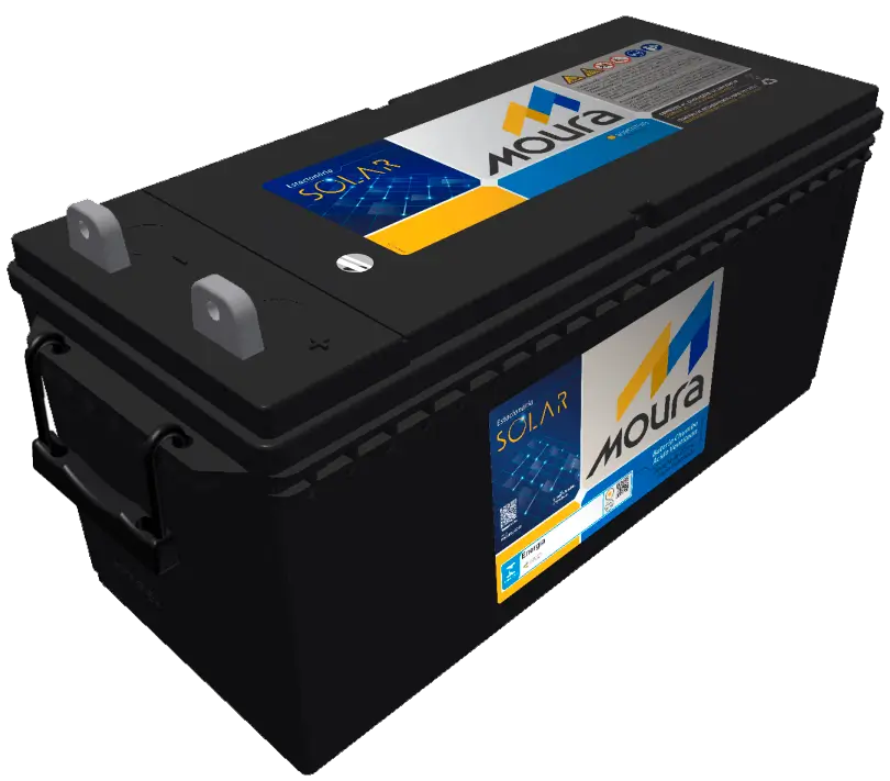 Imagem de uma bateria solar Moura MS.