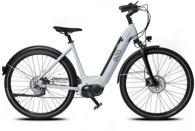 Bicicleta elétrica Ella branca.