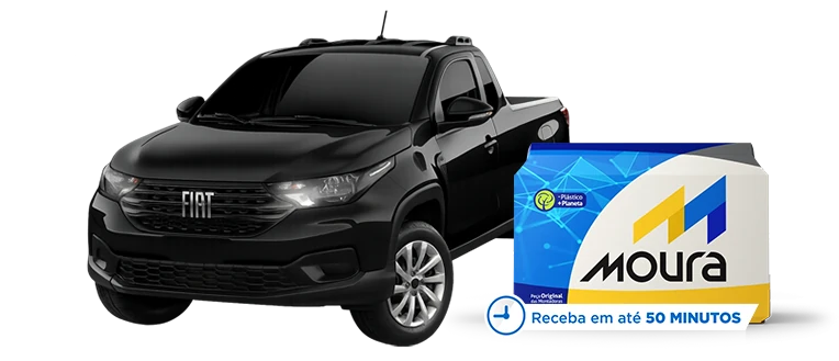 Fiat Strada com bateria Moura