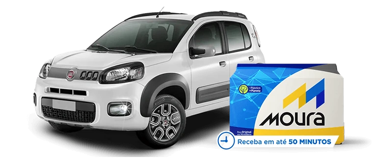 Fiat Uno com bateria Moura