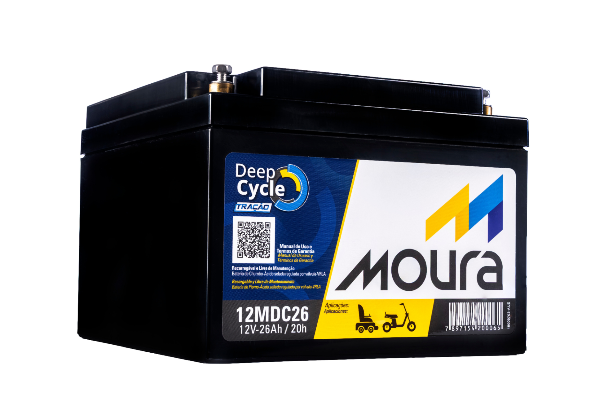 Bateria Moura Deep Cycle Tração modelo 12MDC26.