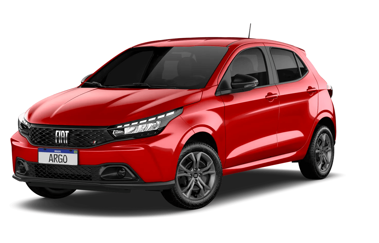 Fiat Argo Drive 1.3 CVT vermelho na diagonal