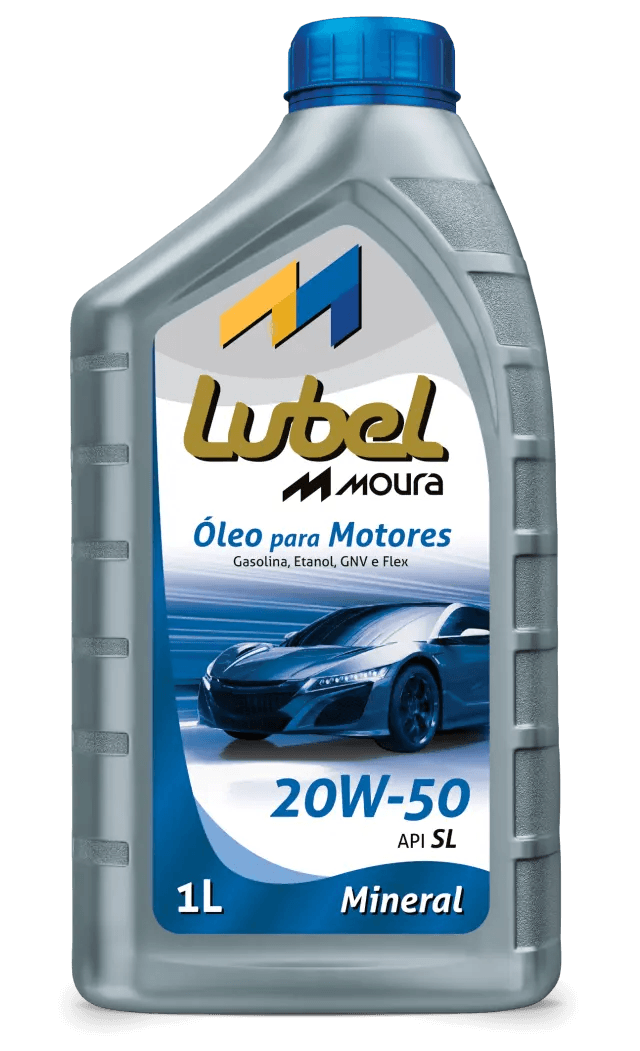 Frasco cinza de Óleo Lubel mineral 20W-50