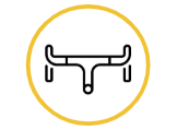 Ícone gráfico do guidão da bicicleta