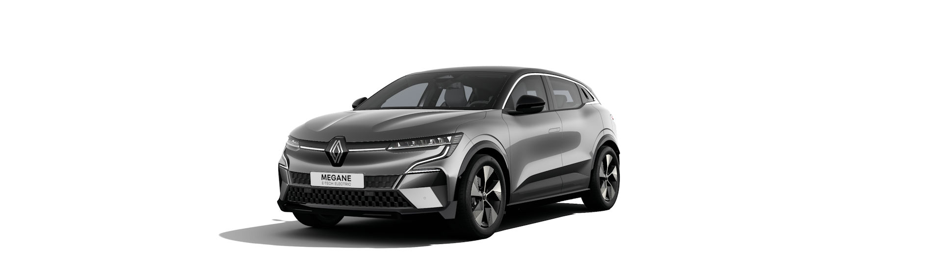 Carro Renault Megane E-Tech preto.